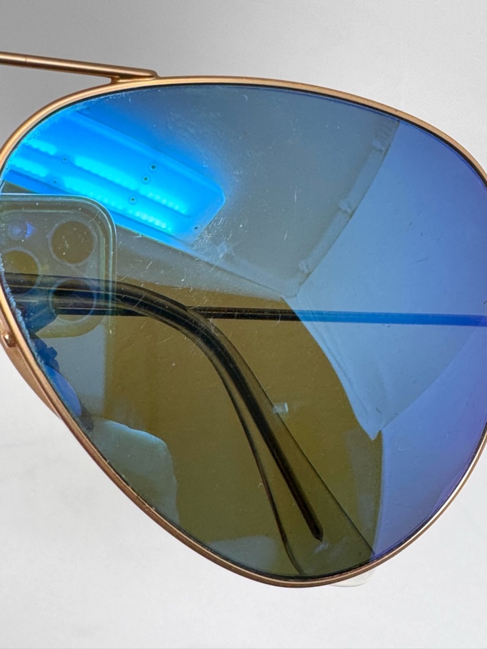 RAY BAN aviator large mirror reflective sunglasses, made in Italy, unisex - Picture 13 of 13